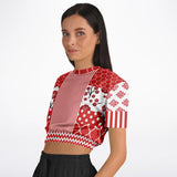 Red Crimson Cropped Sweater Cropped Sweater - Thathoodyshop