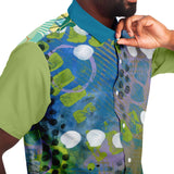 Dragonfly Abstract Print Button Down Shirt Short Sleeve Button Down Shirt - Thathoodyshop