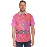 Gypsy Beat Indian Floral Short Sleeve Button Down Shirt Short Sleeve Button Down Shirt - Thathoodyshop