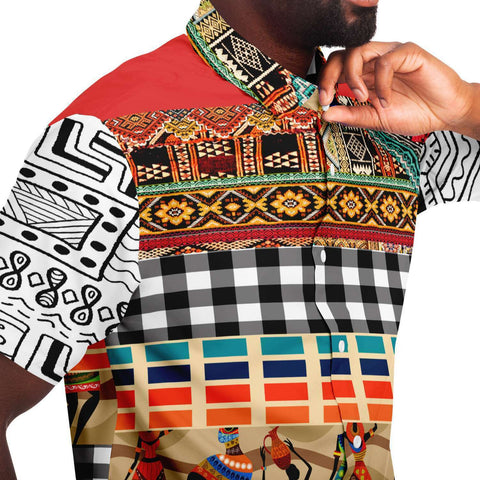 Africa Bombastic Button Down Shirt Short Sleeve Button Down Shirt - Thathoodyshop