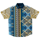 Blue Royale S/S Button Down Shirt Short Sleeve Button Down Shirt - AOP - Thathoodyshop