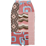 Pink Geo Retro Patchwork Long Pocket Skirt Long Pocket Skirt - Thathoodyshop