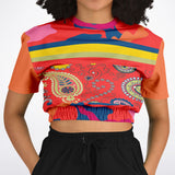 Chili Pepper Paisley Cropped Sweater Cropped Short Sleeve Sweater - Thathoodyshop