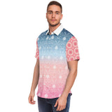 Pink Glacier S/S Button Down Shirt Short Sleeve Button Down Shirt - AOP - Thathoodyshop