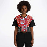 Red Pacific Palisades Crop Jersey Cropped Football Jersey - Thathoodyshop