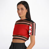 Gold Line Trio Cropped Sweater Athletic Cropped Short Sleeve Sweatshirt - AOP - Thathoodyshop