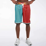 Rainbow Swirl Basketball Shorts Basketball Short Rib - AOP - Thathoodyshop