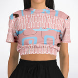 Pink Geo Gallagher Cropped Sweater Cropped Short Sleeve Sweater - Thathoodyshop