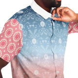 Pink Glacier S/S Button Down Shirt Short Sleeve Button Down Shirt - AOP - Thathoodyshop