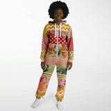 Yogananda Floral Patchwork Unisex Fleece Romper Fleece Romper - Thathoodyshop