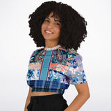Dolores Park Paisley Plaid Cropped Sweater Cropped Short Sleeve Sweater - Thathoodyshop