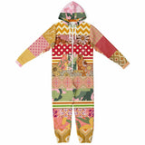 Yogananda Floral Patchwork Unisex Fleece Romper Fleece Romper - Thathoodyshop