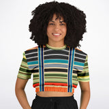 Tequila Sunrise Striped Cropped Sweater Cropped Short Sleeve Sweater - Thathoodyshop