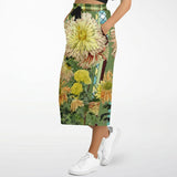 Green Caravan Floral Pocket Maxi Skirt Long Pocket Skirt - Thathoodyshop