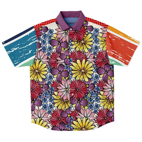 Blossom Hill S/S Button Down Shirt Short Sleeve Button Down Shirt - AOP - Thathoodyshop