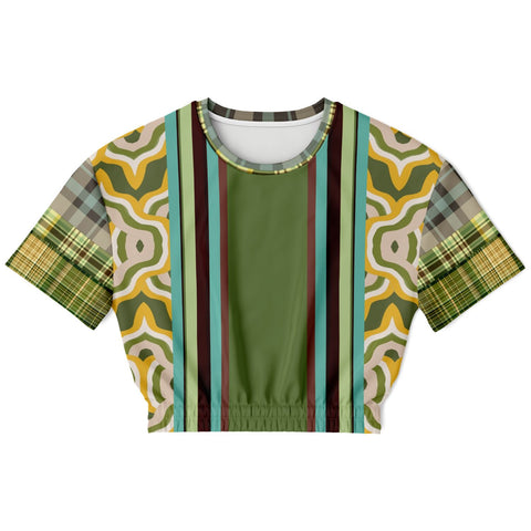 Rolling Green Cropped Sweater Cropped Short Sleeve Sweatshirt - Thathoodyshop