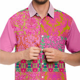 Gypsy Beat Indian Floral Short Sleeve Button Down Shirt Short Sleeve Button Down Shirt - Thathoodyshop