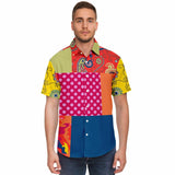 Chili Pepper Camo Patchwork Button Down Shirt Short Sleeve Button Down Shirt - Thathoodyshop