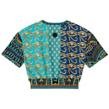 Many Blessings Horus Eye Cropped Sweater Cropped Short Sleeve Sweater - Thathoodyshop