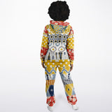 Tallulah Bankhead Floral Patchwork Unisex Fleece Romper Jumpsuit - Thathoodyshop