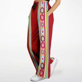 Red Calypso Striped Stretchy Phat Bellbottoms Wide Leg Pants - Thathoodyshop