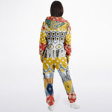 Tallulah Bankhead Floral Patchwork Unisex Fleece Romper Jumpsuit - Thathoodyshop