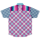 Purple Haze Plaid S/S Button Down Shirt Short Sleeve Button Down Shirt - Thathoodyshop