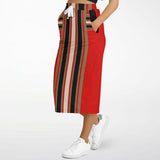 Gold Line Red Pocket Maxi Skirt Maxi Skirt - Thathoodyshop