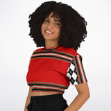 Gold Line Red Cropped Sweater Cropped Sweater - Thathoodyshop