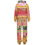 Yogananda Floral Patchwork Unisex Fleece Romper Fleece Romper - Thathoodyshop