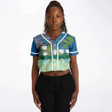Dragonfly Cropped Button Front Jersey Cropped Baseball Jersey - Thathoodyshop