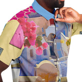 Santorini S/S Button Down Shirt Short Sleeve Button Down Shirt - AOP - Thathoodyshop