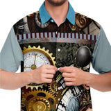Steampunk Warrior S/S Button Down Shirt Short Sleeve Button Down Shirt - AOP - Thathoodyshop