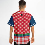 Busan Fleur Plaid Patchwork Button Front Jersey Baseball Jersey - Thathoodyshop