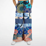 Blue Andalusian Patchwork Stretchy Phat Bellbottoms Bellbottoms - Thathoodyshop