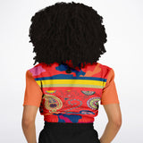 Chili Pepper Paisley Cropped Sweater Cropped Short Sleeve Sweater - Thathoodyshop
