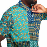 Many Blessings Horus Eye Patchwork Button Down Shirt Short Sleeve Button Down Shirt - Thathoodyshop