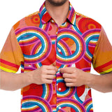 Solar Flare S/S Button Down Shirt Short Sleeve Button Down Shirt - AOP - Thathoodyshop
