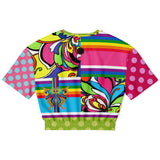 OG San Diego Vintage Floral Patchwork Cropped Sweater Cropped Short Sleeve Sweater - Thathoodyshop