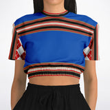 Gold Line Blue Cropped Sweater Cropped Sweater - Thathoodyshop