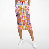 Bahama Mama Pink Patchwork Floral Eco-Poly Long Pocket Skirt Long Pocket Skirt - Thathoodyshop
