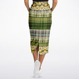 Rolling Green Plaid Pocket Maxi Skirt Long Pocket Skirt - Thathoodyshop