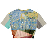 Calico Esplanade Cropped Sweater Athletic Cropped Short Sleeve Sweatshirt - AOP - Thathoodyshop