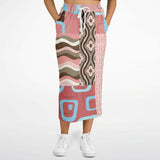 Pink Geo Retro Patchwork Long Pocket Skirt Long Pocket Skirt - Thathoodyshop