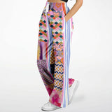 Bahama Mama Pink Floral Patchwork Stretchy Phat Bellbottoms Wide Leg Pants - Thathoodyshop