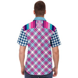 Purple Haze Plaid S/S Button Down Shirt Short Sleeve Button Down Shirt - Thathoodyshop