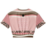 Pink Geo Zebra Cropped Sweater Cropped Short Sleeve Sweater - Thathoodyshop