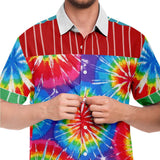 Rainbow Swirl S/S Button Down Shirt Short Sleeve Button Down Shirt - AOP - Thathoodyshop